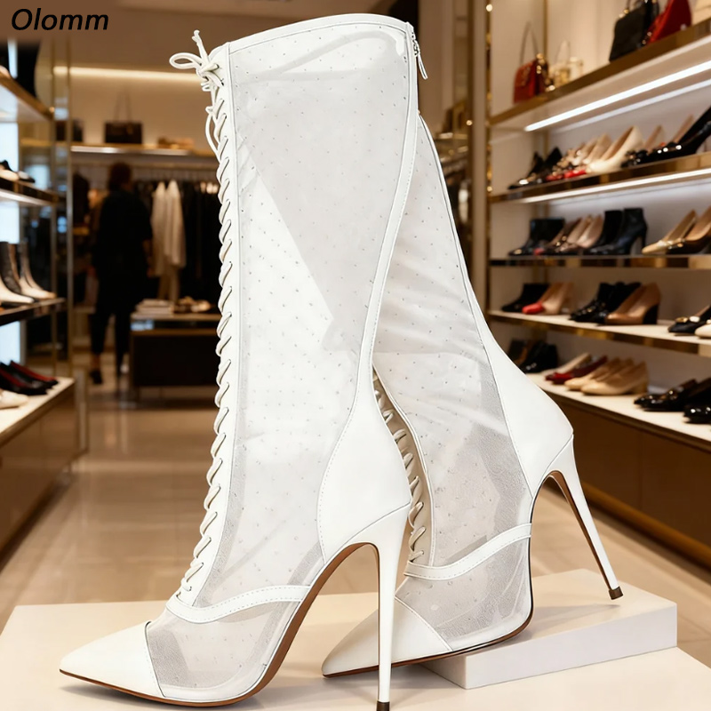 Art Craft Material - Olomm Artisan Crafted Sheer Mesh Boots