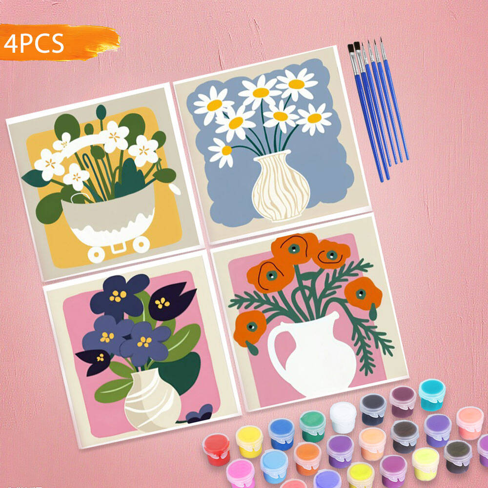 Art Craft Number - HUACAN Easy-to-learn Colorful Oil Painting Flower