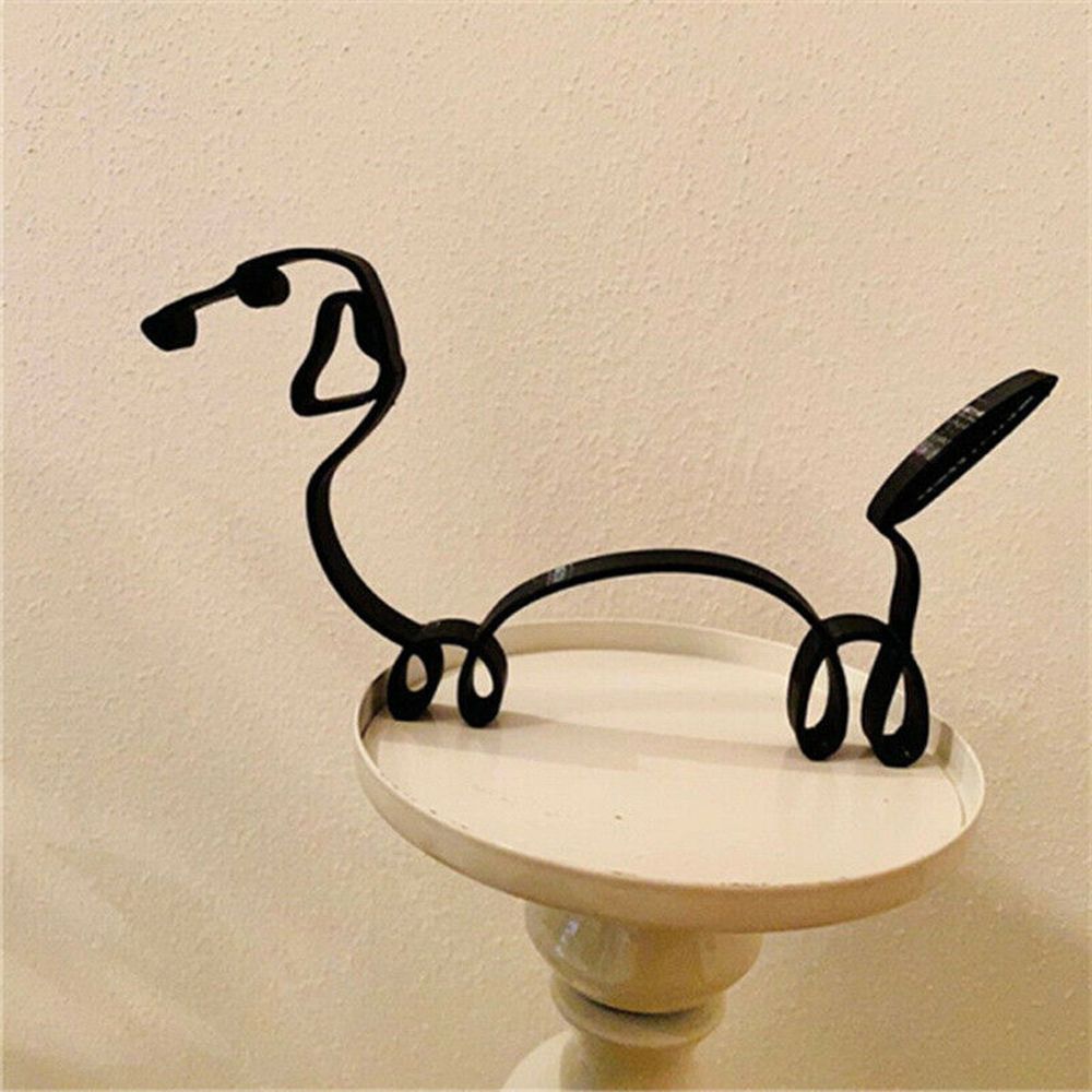 Art Craft Furniture - Wrought Iron Dog Statue Abstract Bulldog