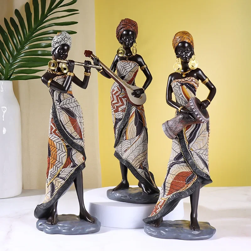 Art Craft Furniture - 31cm Vintage African style Resin Crafts