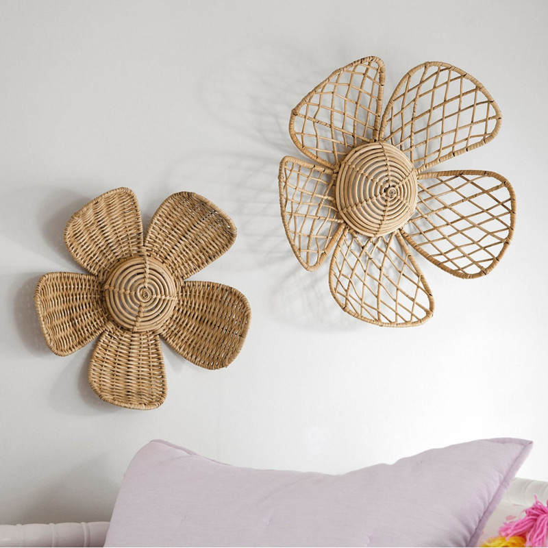 Art Craft Furniture - Nordic Woven Rattan Flower Wall Decor