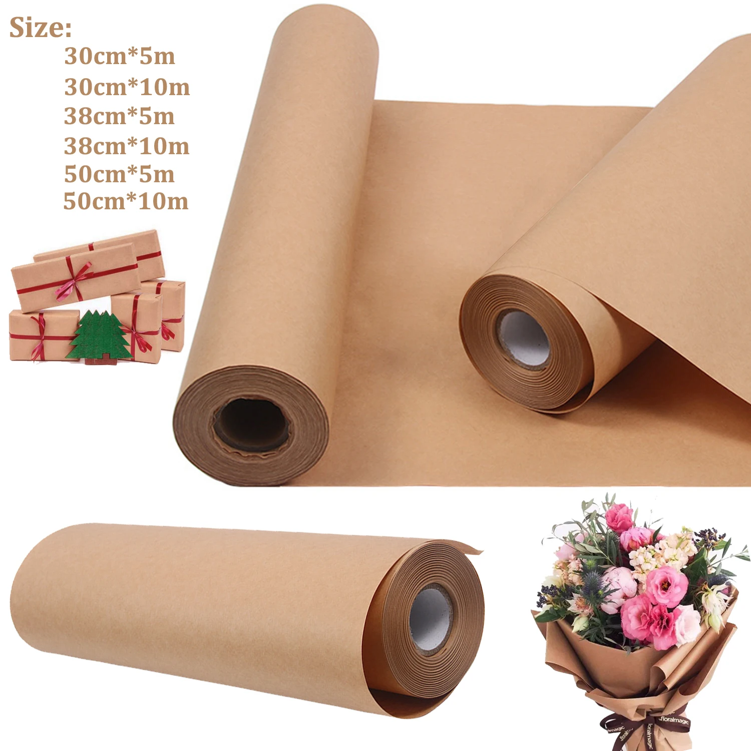 Art Craft Movement - 5/10m Brown Kraft Paper Roll For