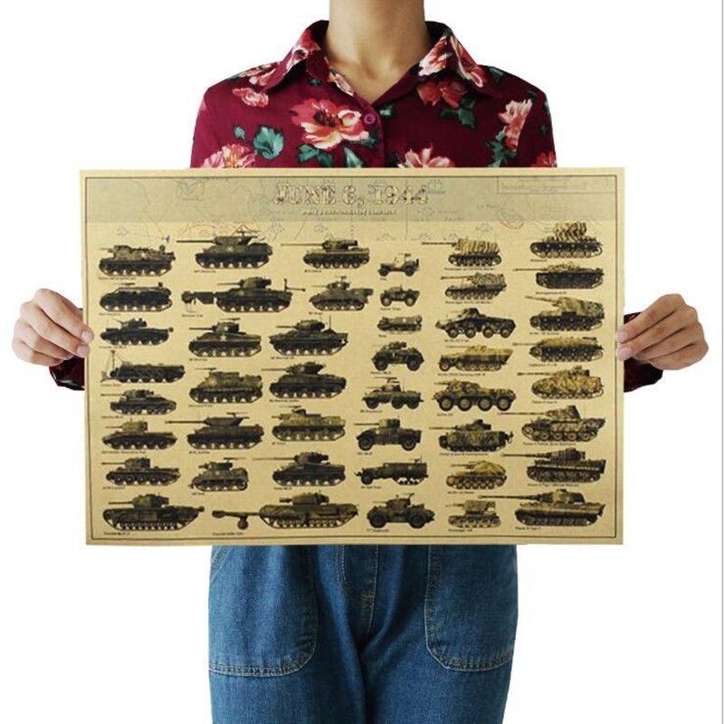 Art Craft Furniture - 51x35cm Vintage World War II Tanks