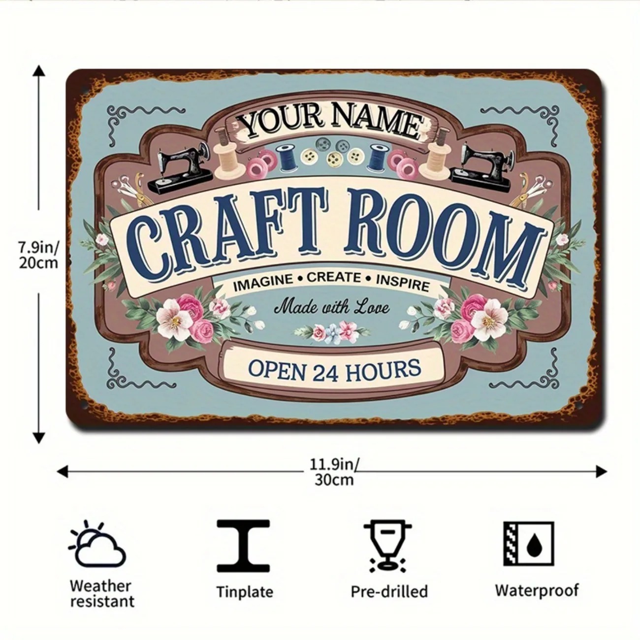 Art Craft Room - Custom Name Metal Craft Room Sign