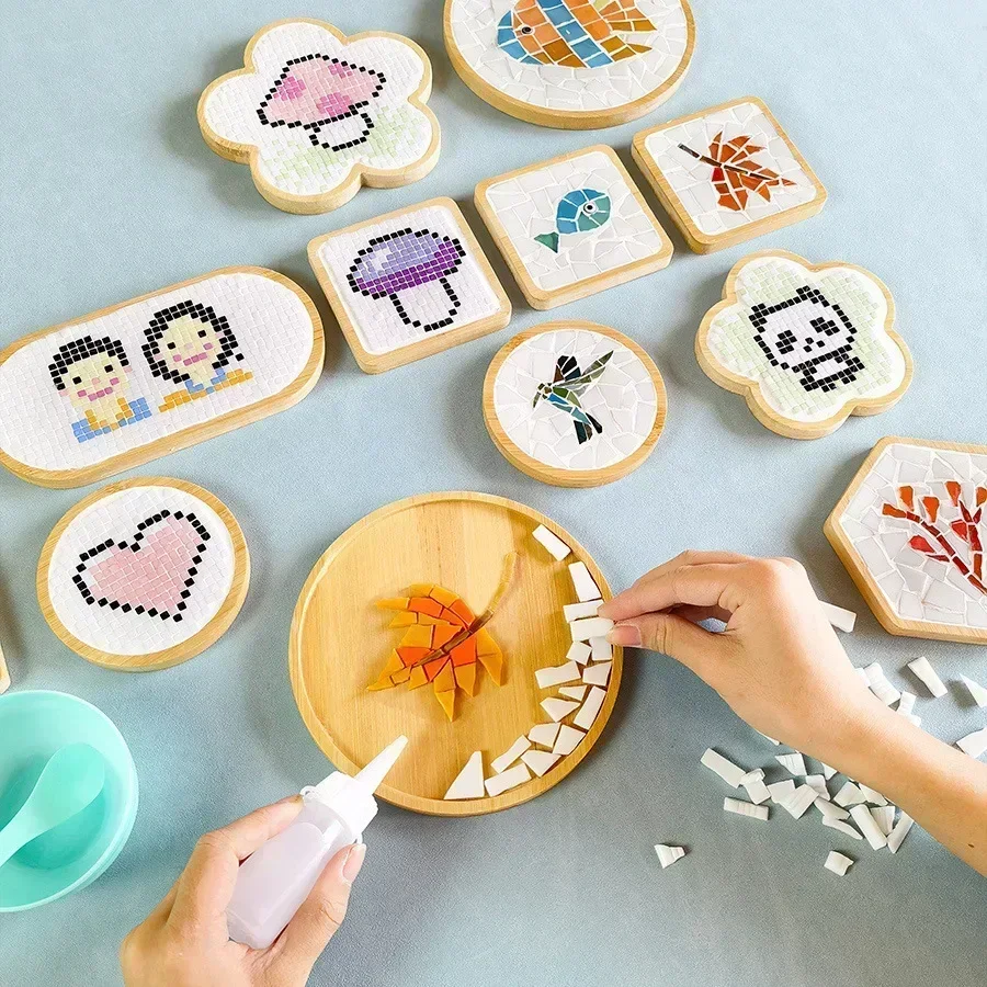 Art Craft Kits For Kids - Handmade DIY Mosaic Cup Mat Bottom