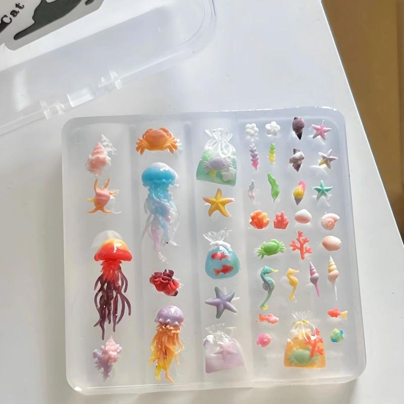 Art Craft Jellyfish - Transparent Silicone Manicure Mold; DIY 3D