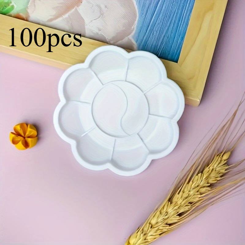 Acrylic Pour Paint - 100pcs Disposable Flower Shaped Paint Palettes