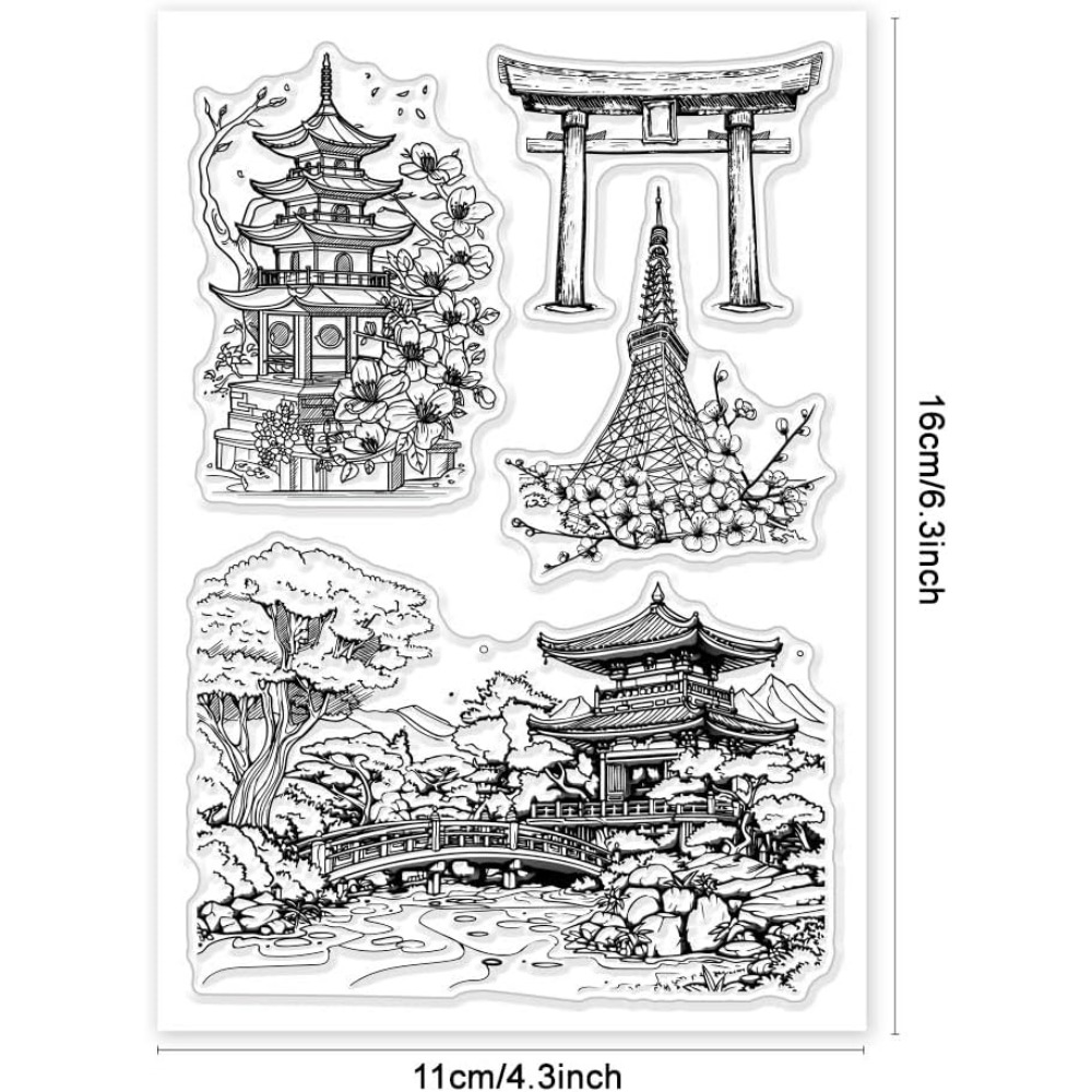 1Sheet Landscape Clear Stamps  - Rubber Stamp Blank ulasan dan harga