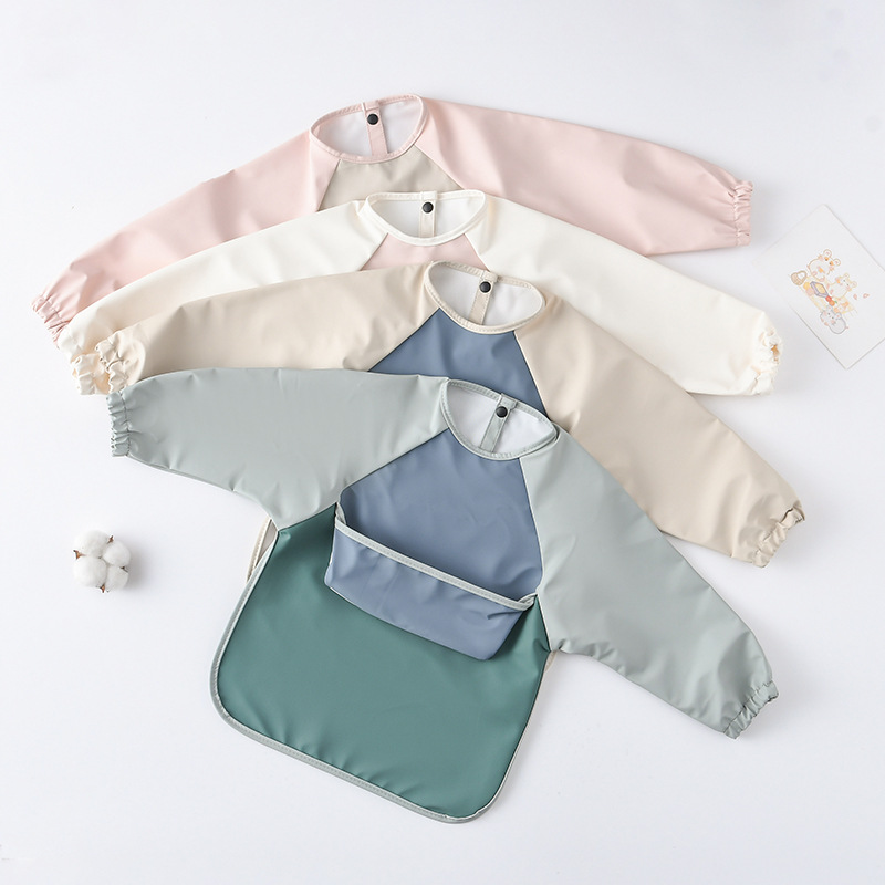 Kids Baby Long Sleeved PU Bibs - Art Craft Kits For Kids ulasan dan harga