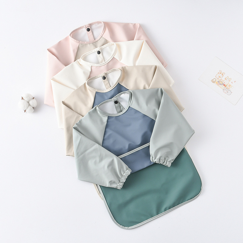 Kids Baby Long Sleeved PU Bibs - Art Craft Kits For Kids ulasan dan harga