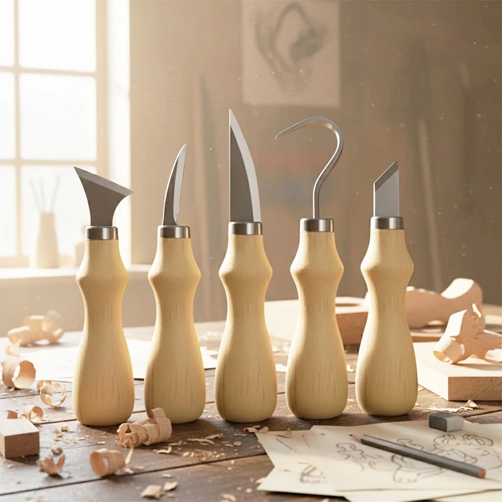 5Pcs Wood Carving Tools Set,Cu - Art Craft Knife ulasan dan harga