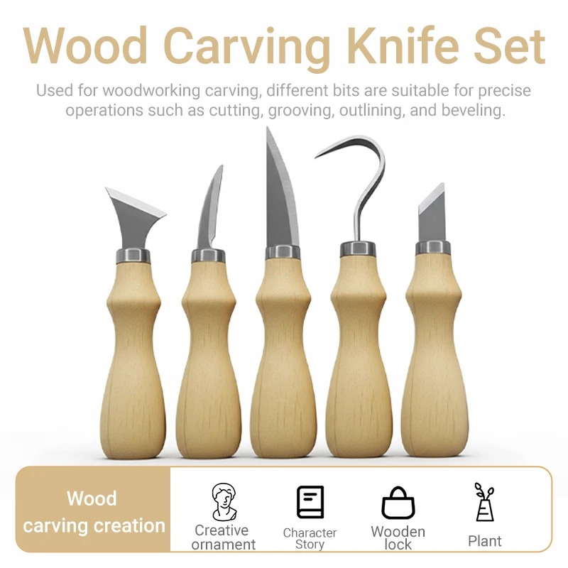 5Pcs Wood Carving Tools Set,Cu - Art Craft Knife ulasan dan harga