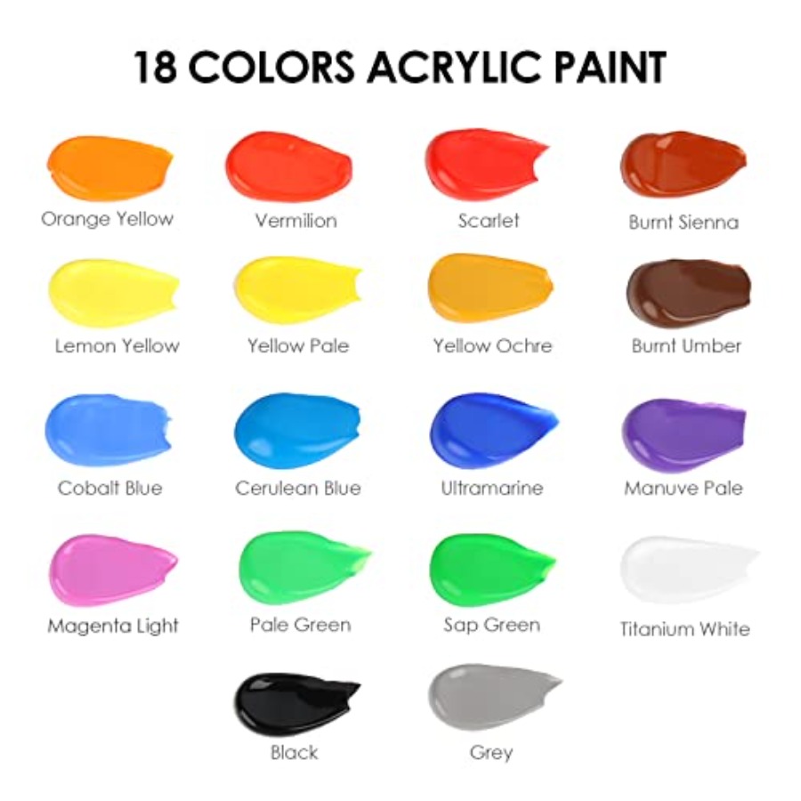 Acrylic Paint Set with 10 Brus - Art Craft Ideas For Adults ulasan dan harga
