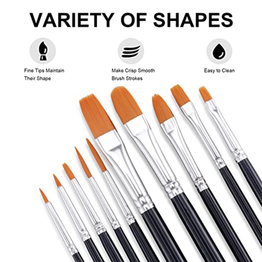 Acrylic Paint Set with 10 Brus - Art Craft Ideas For Adults ulasan dan harga