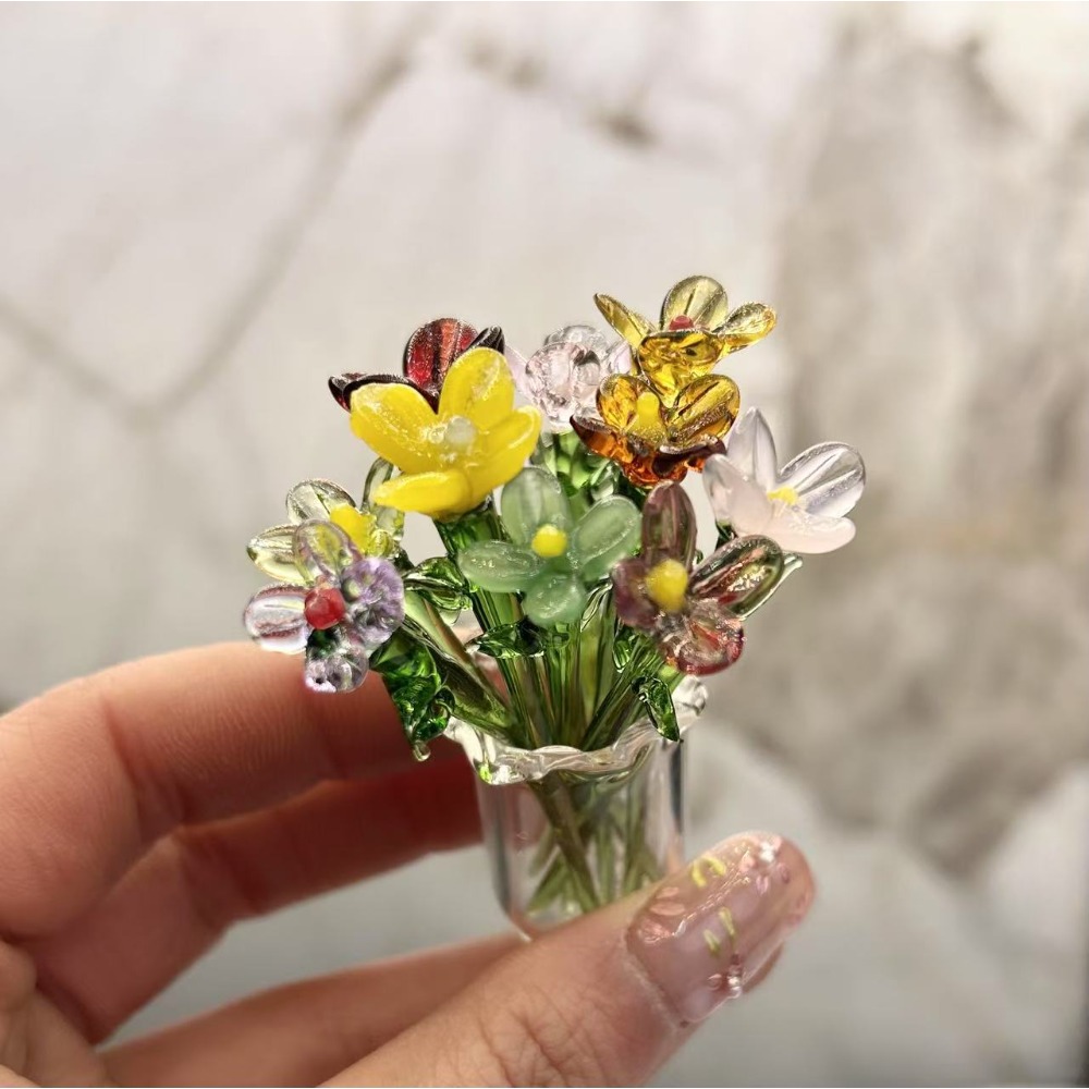 1 PC Handmade Glass Floral Bou - Art Craft Furniture ulasan dan harga