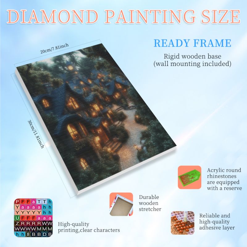 RUOPOTY Framed House 5d Diamon - Art Craft Room ulasan dan harga