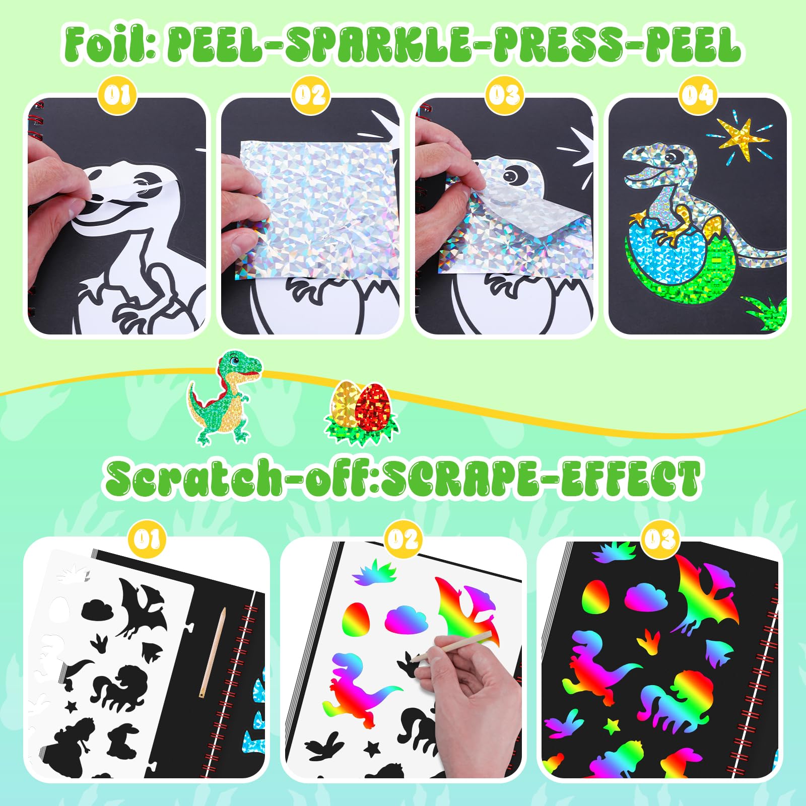 Dinosaur Scratch Art Book for  - Art Craft Kits For Kids ulasan dan harga