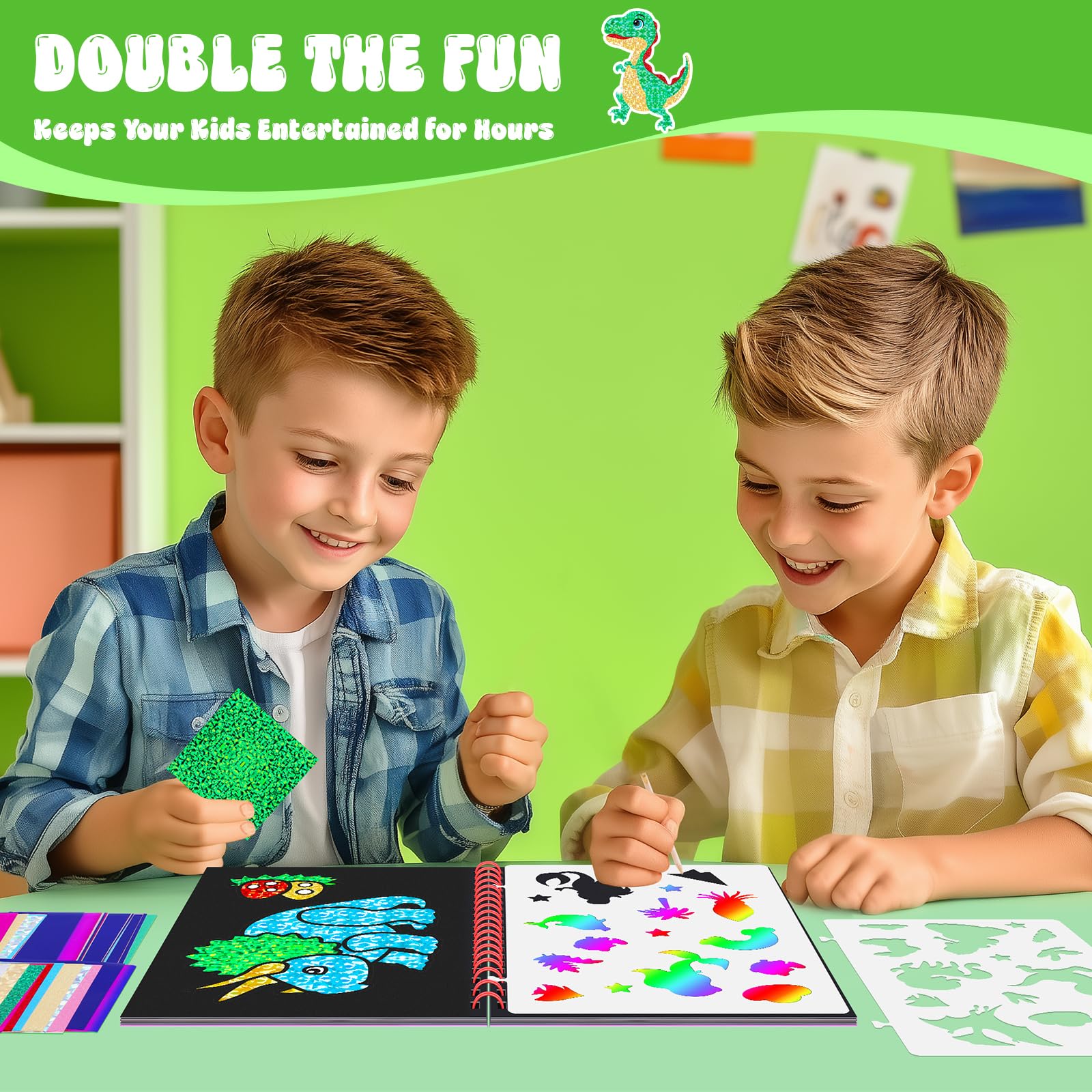 Dinosaur Scratch Art Book for  - Art Craft Kits For Kids ulasan dan harga