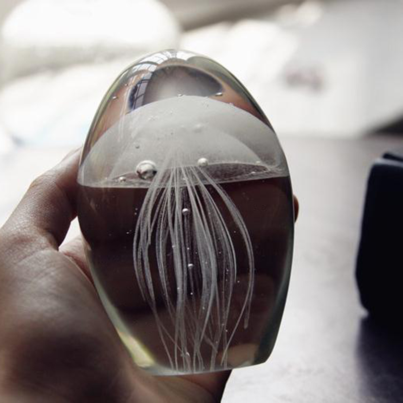 Miniature 3D Jellyfish Crystal - Art Craft Jellyfish ulasan dan harga
