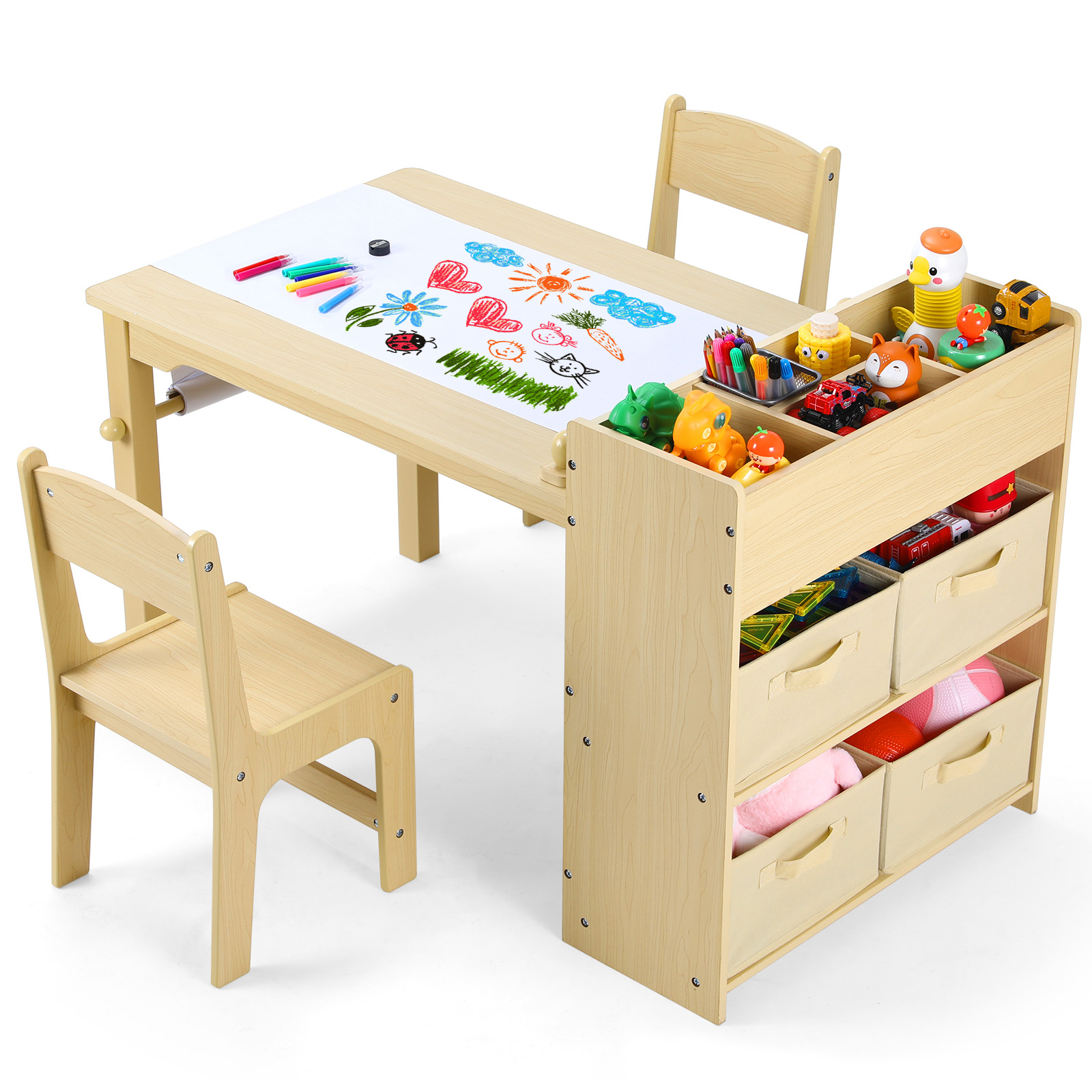AOOU Kids Art Table and 2 Chai - Art Craft Toddlers ulasan dan harga