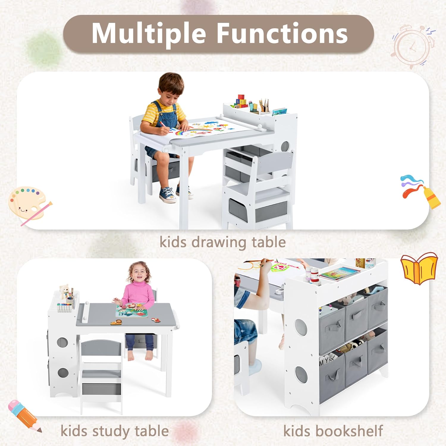Kids Art Table & Chair Set, Wo - Art Craft Toddlers ulasan dan harga