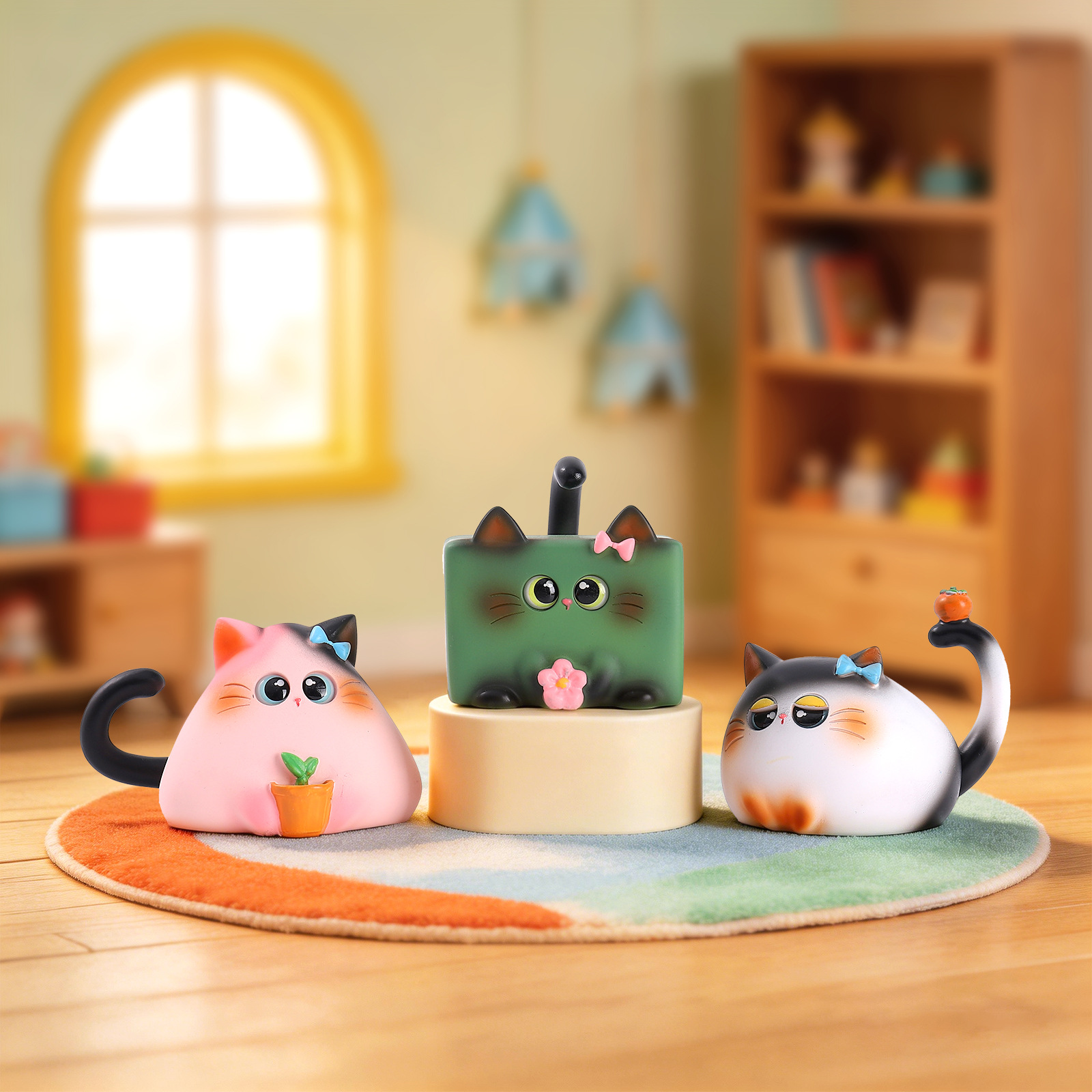 Blind Box Cat Figurine Resin C - Art Craft Room ulasan dan harga