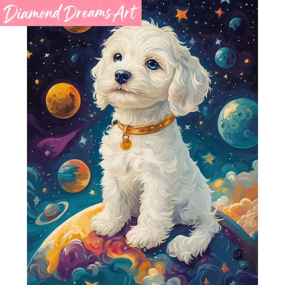 Frameless, Dog 5d Diamond Pain - Art Craft Ideas For Adults ulasan dan harga