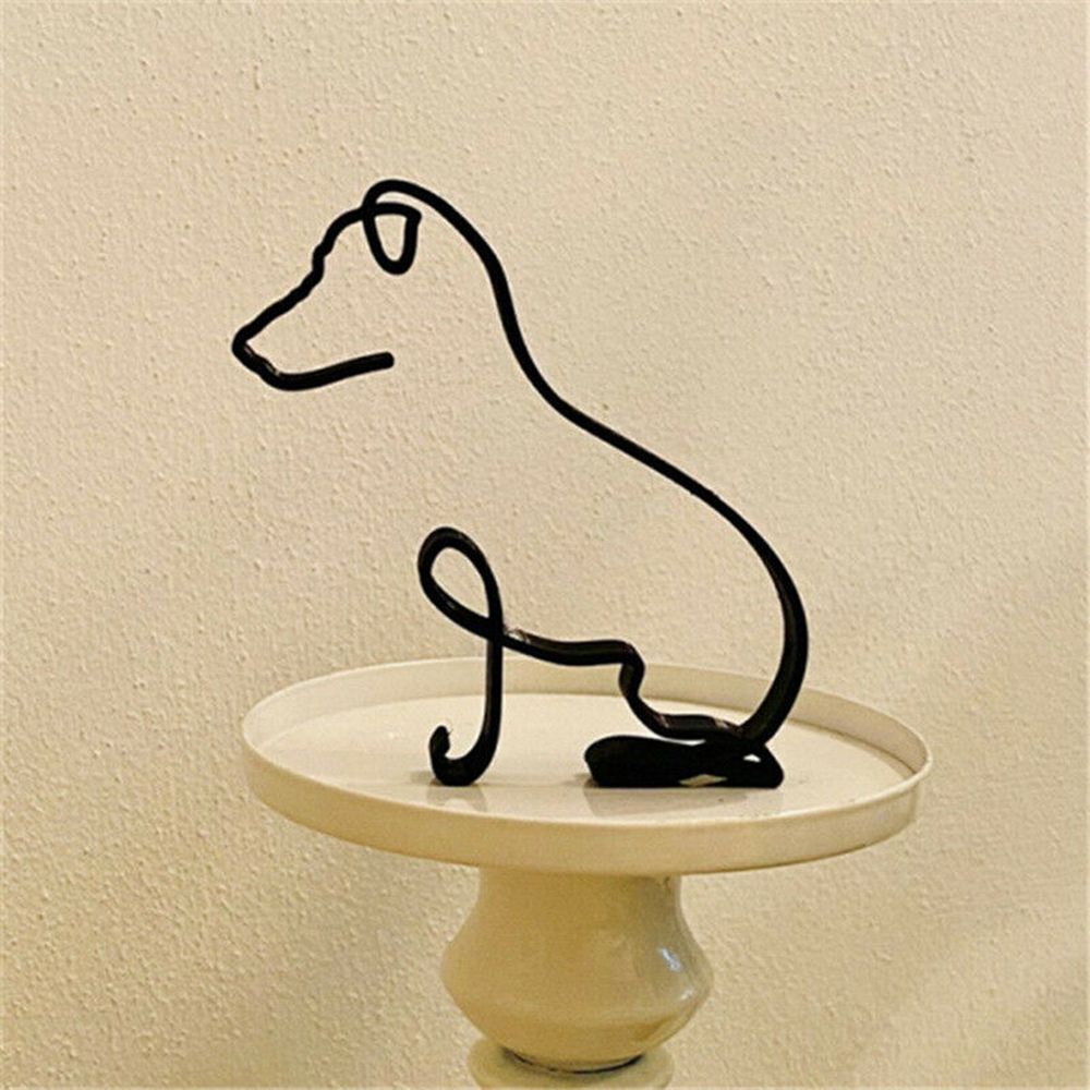 Wrought Iron Dog Statue Abstra - Art Craft Furniture ulasan dan harga