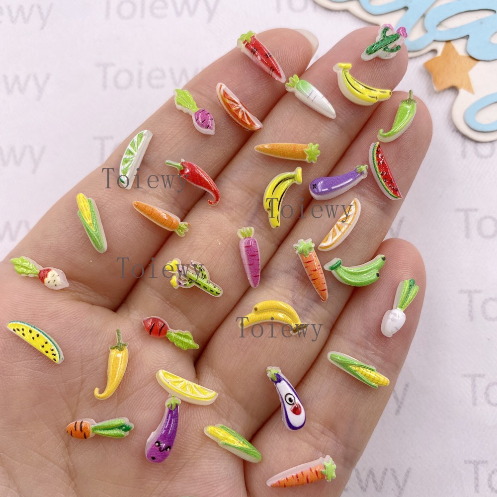 100pcs Resin Colorful Glitter  - Art Craft Vegetables ulasan dan harga
