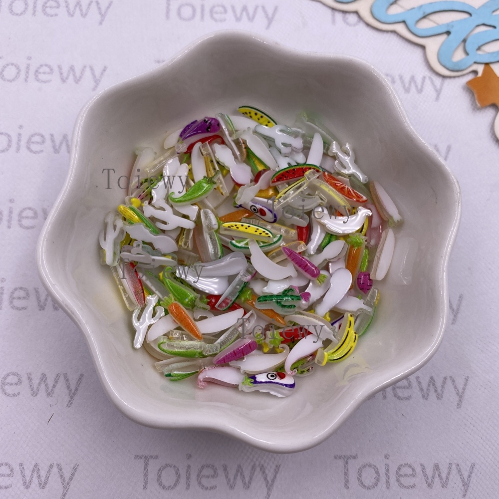 100pcs Resin Colorful Glitter  - Art Craft Vegetables ulasan dan harga