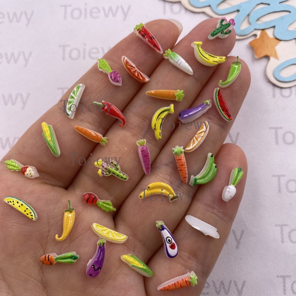 100pcs Resin Colorful Glitter  - Art Craft Vegetables ulasan dan harga