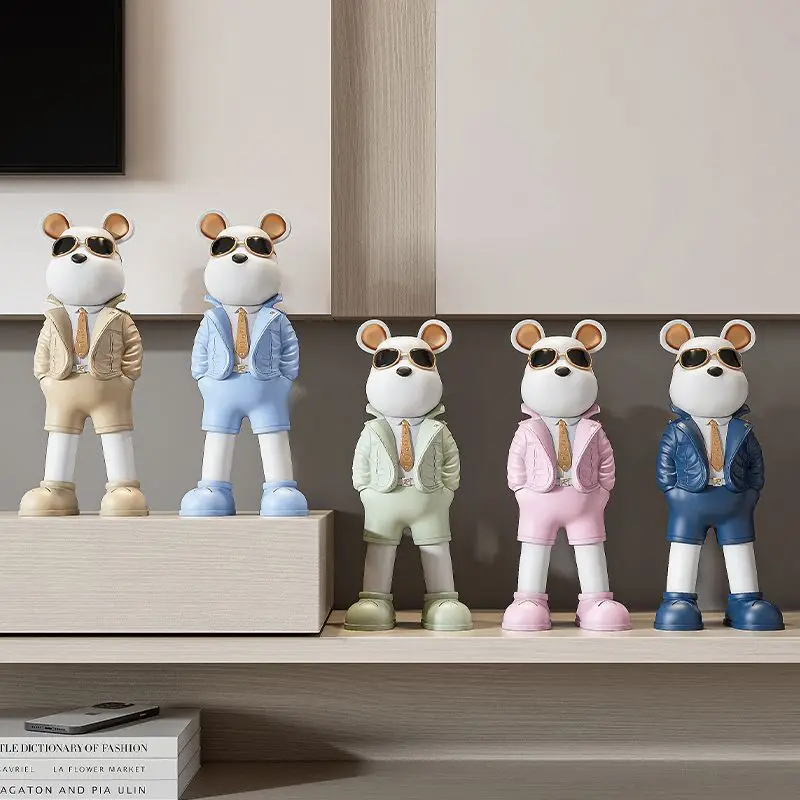 Creative Sunnies Bear Statue,T - Art Craft Furniture ulasan dan harga
