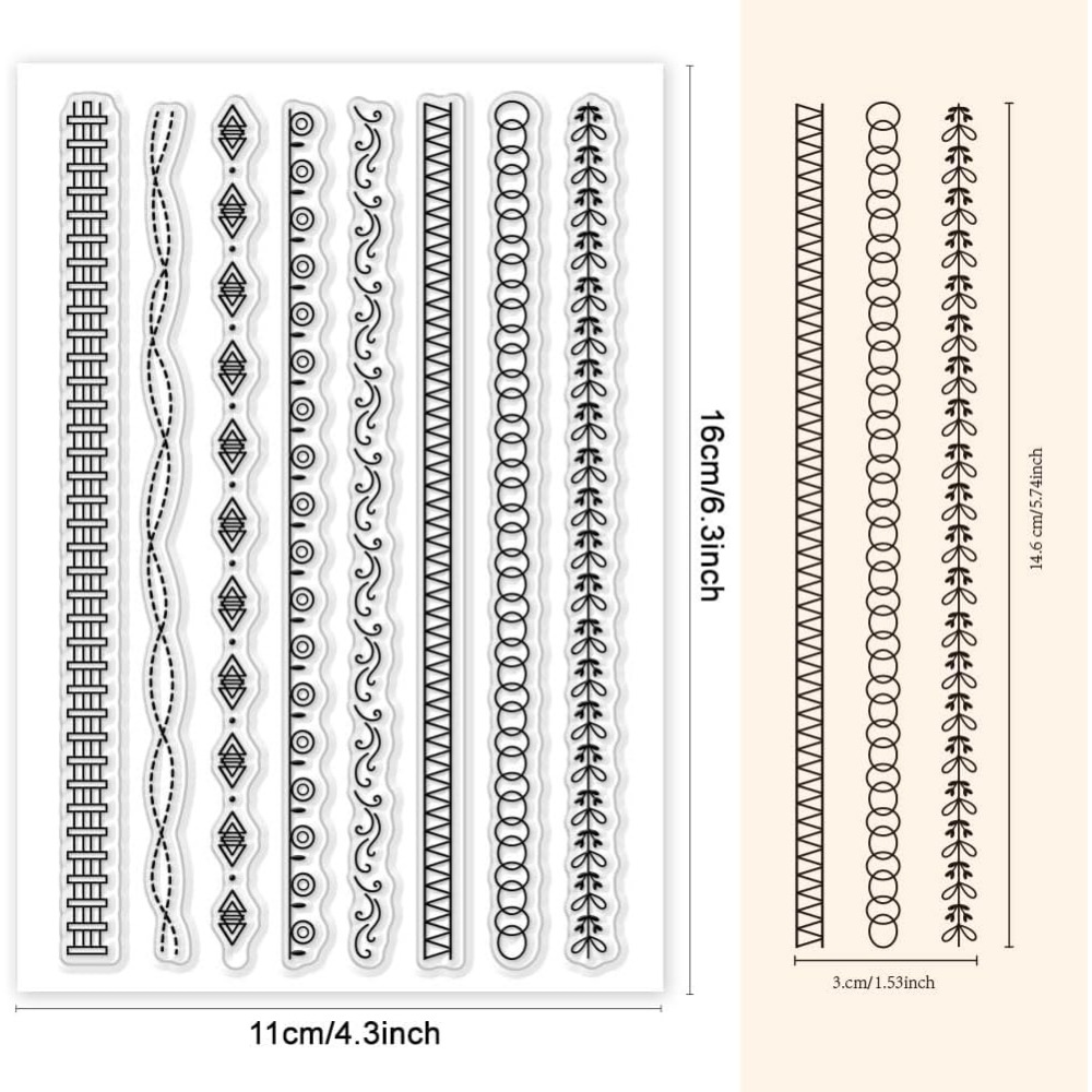 1 Sheet Lace Lines Clear Stamp - Rubber Stamp Blank ulasan dan harga