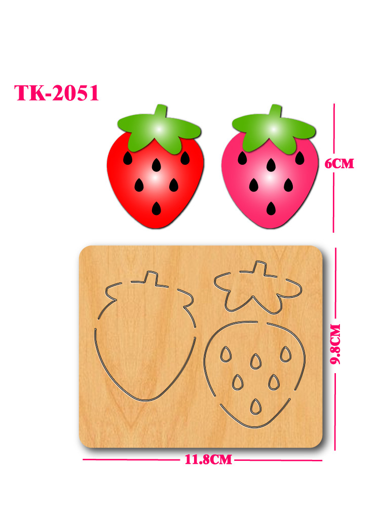 Strawberry wooden cutting mold - Art And Craft Exclusives ulasan dan harga
