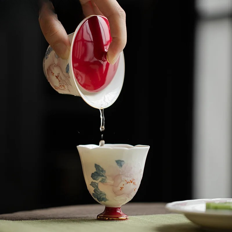 100ml Hand Drawn Peony Gaiwan  - Art And Craft Exclusives ulasan dan harga