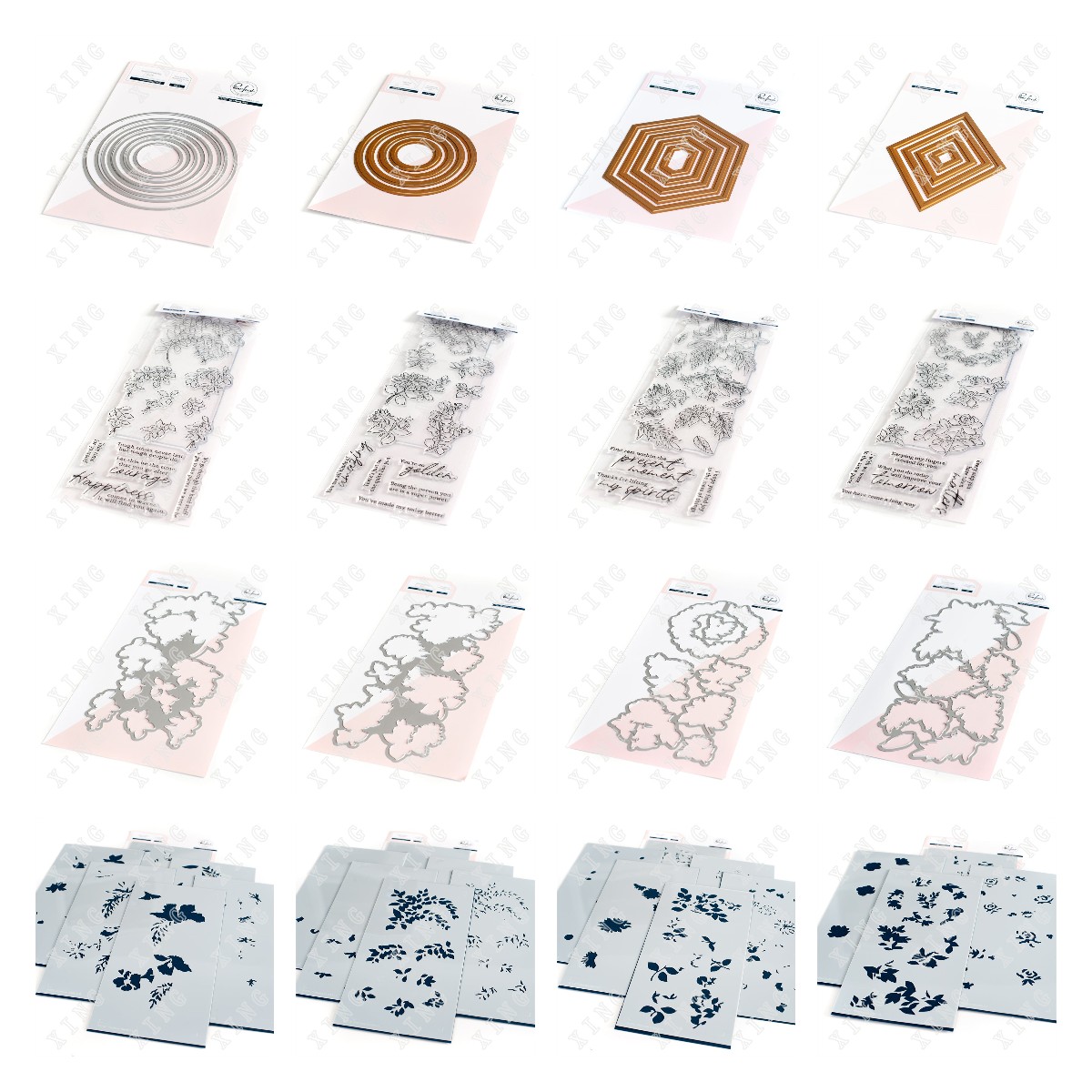 Rainbow Floral Pink Fresh Meta - Rubber Stamp Blank ulasan dan harga