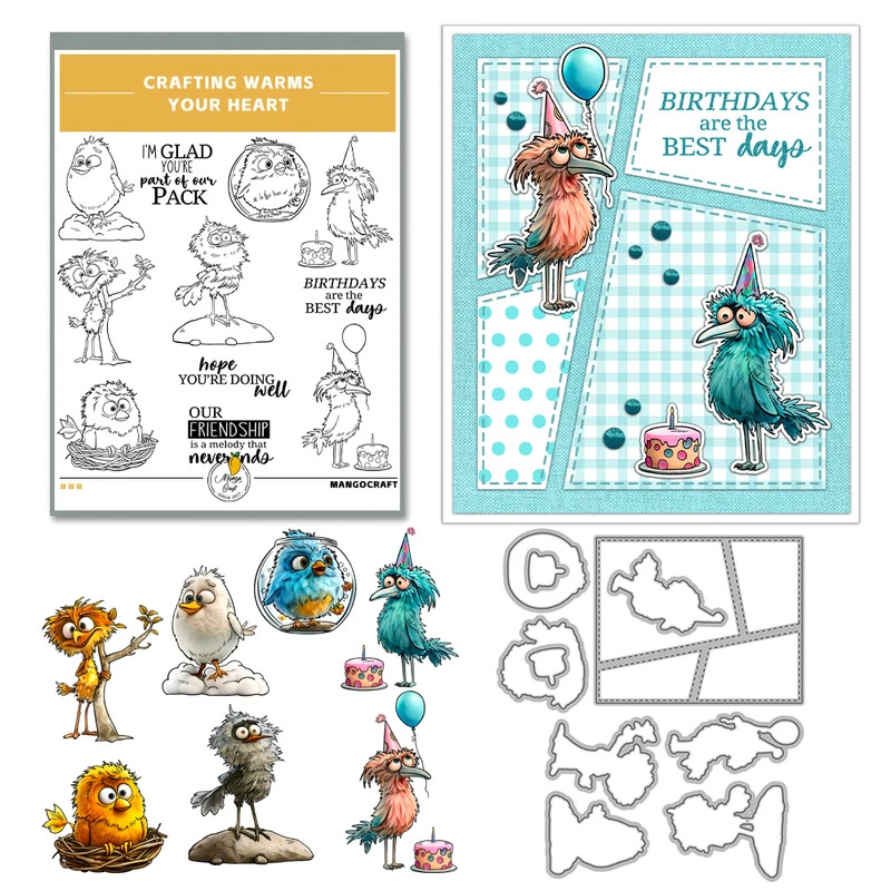Funny Animated Birds Cutting D - Rubber Stamp Blank ulasan dan harga