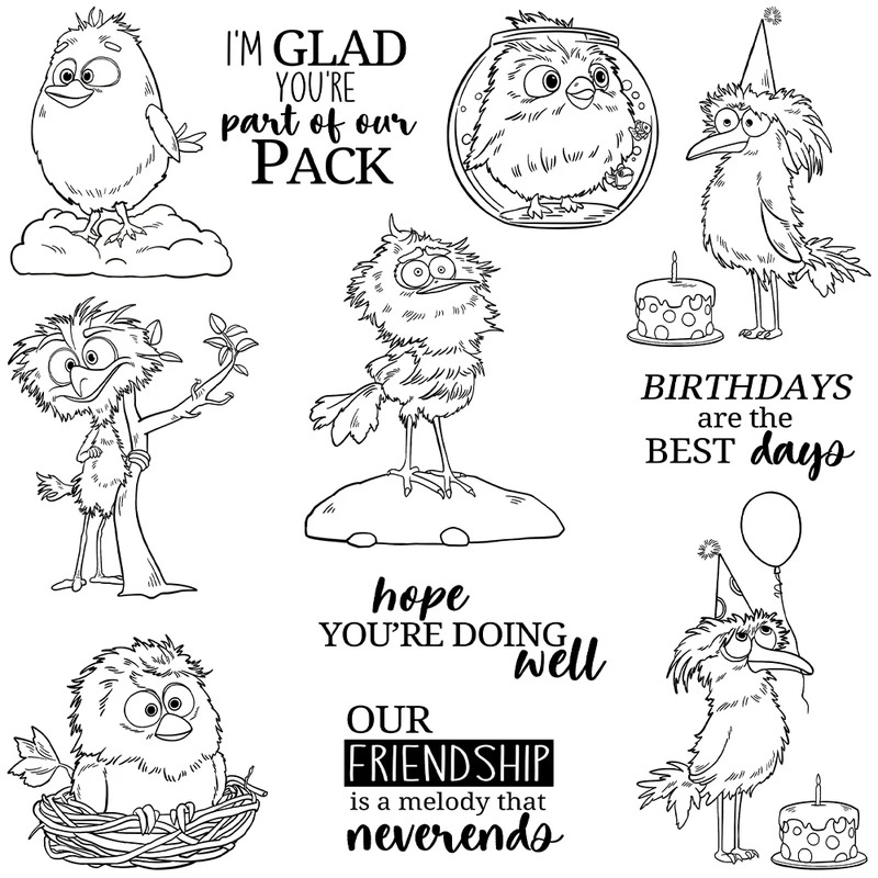 Funny Animated Birds Cutting D - Rubber Stamp Blank ulasan dan harga