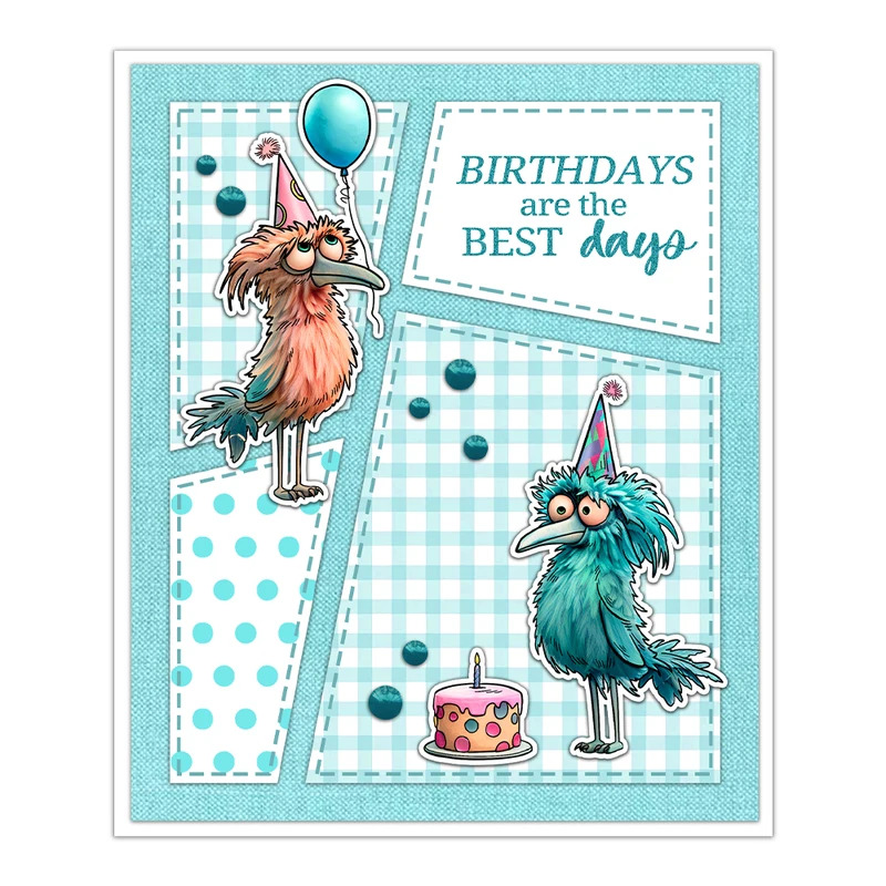 Funny Animated Birds Cutting D - Rubber Stamp Blank ulasan dan harga