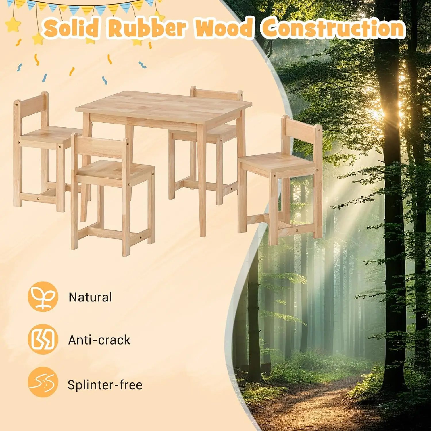 Kids Table and Chairs, 5 Piece - Art Craft Toddlers ulasan dan harga