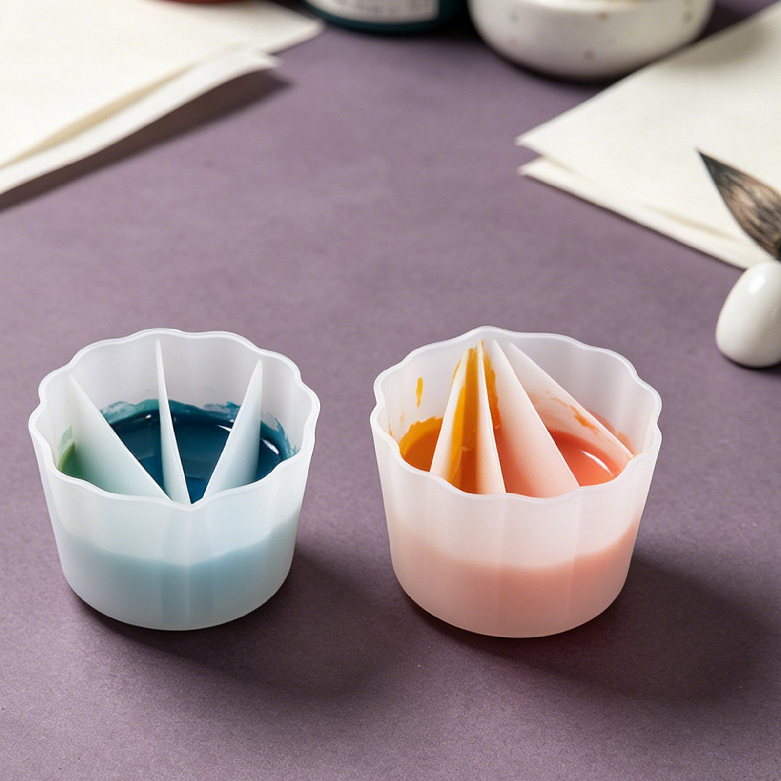 4Pcs Silicone Split Cups for R - Acrylic Pour Paint ulasan dan harga