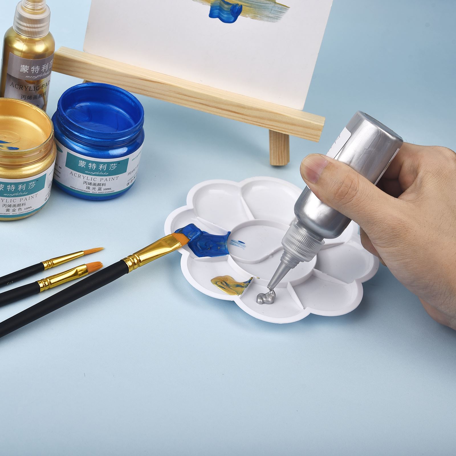 7 Colors 60ml/Bottle Metallic  - Acrylic Pour Paint ulasan dan harga