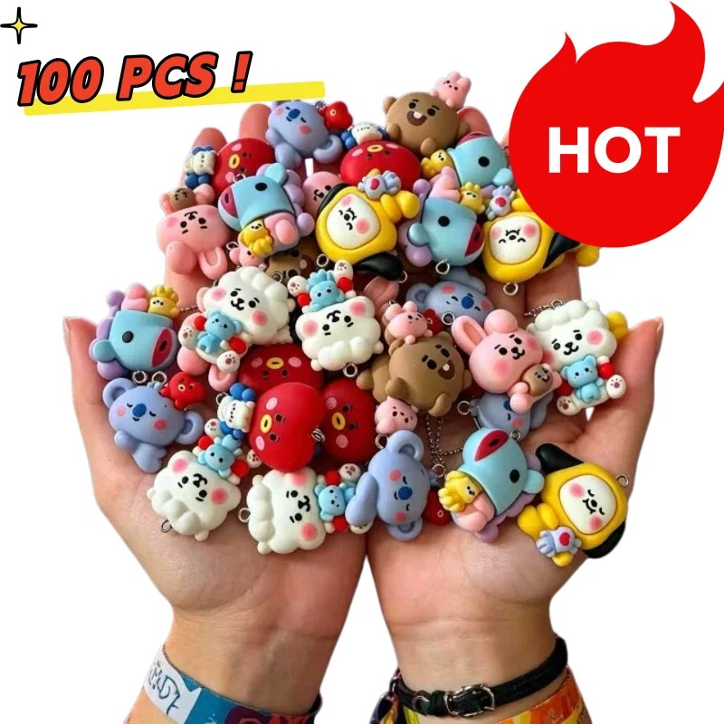 7pcs BT21 Resin Cartoon Charm  - Art Craft Material ulasan dan harga