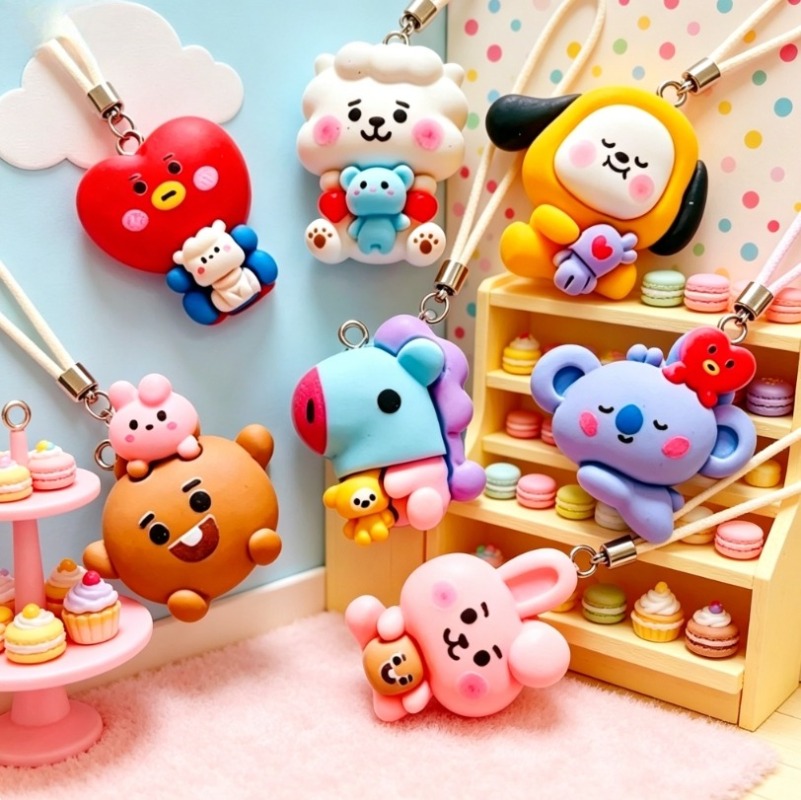 7pcs BT21 Resin Cartoon Charm  - Art Craft Material ulasan dan harga