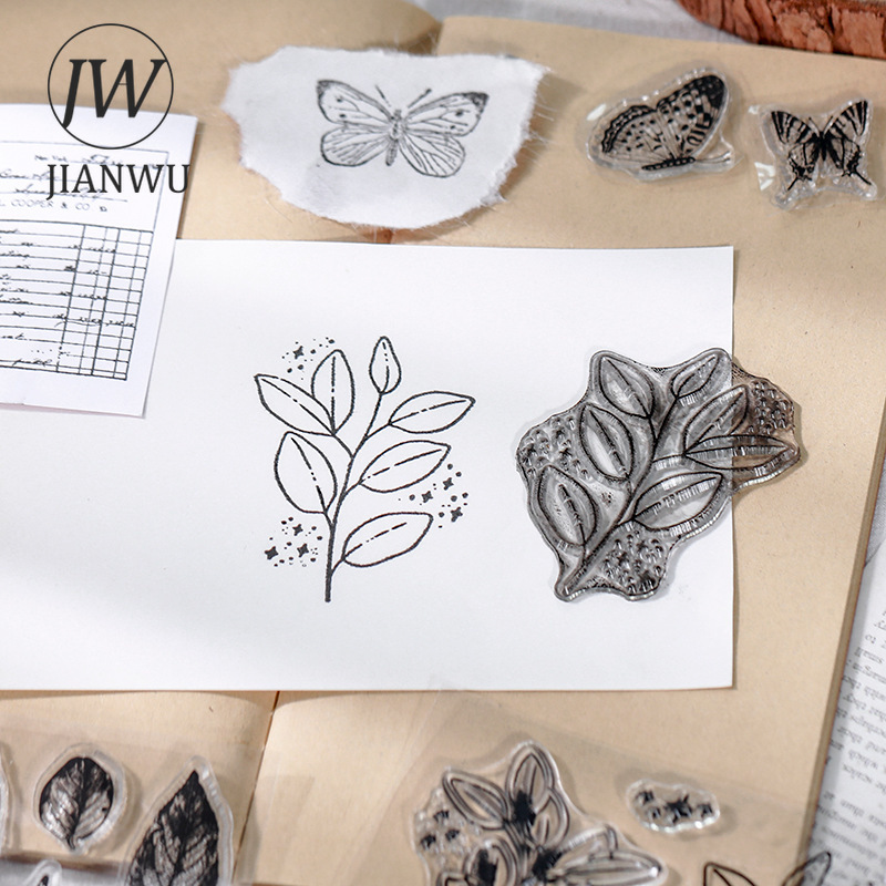 JIANWU Minimalist Black White  - Rubber Stamp Blank ulasan dan harga