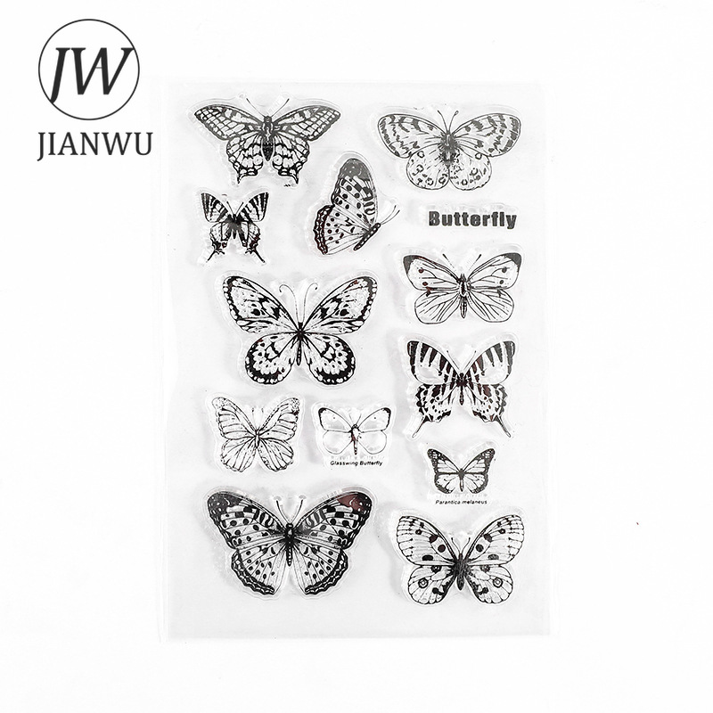 JIANWU Minimalist Black White  - Rubber Stamp Blank ulasan dan harga