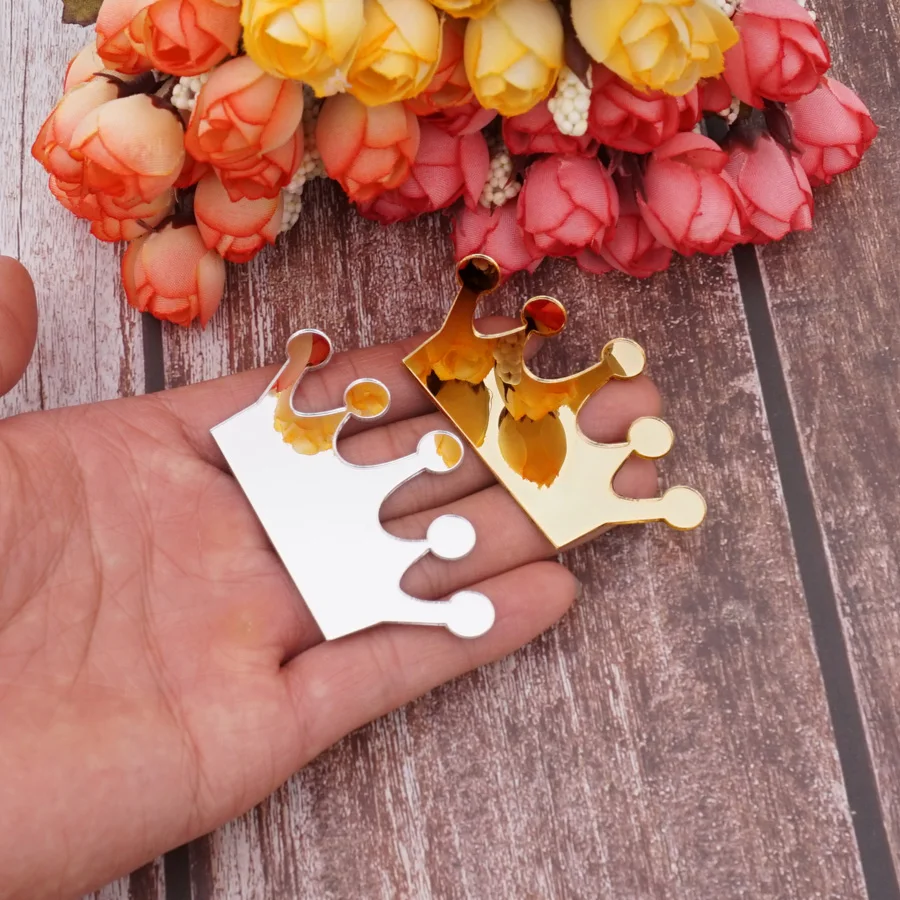 20pcs Acrylic Crown Mirror Wal - Art Craft Movement ulasan dan harga