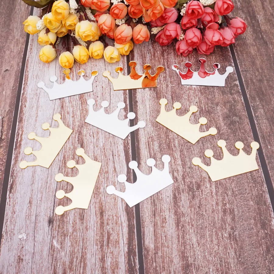 20pcs Acrylic Crown Mirror Wal - Art Craft Movement ulasan dan harga