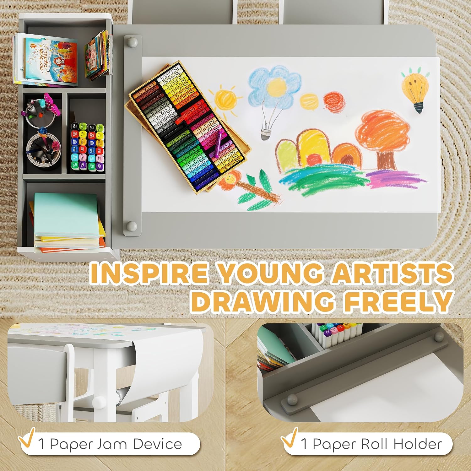 Kids Art Table & Easel Chair S - Art Craft Toddlers ulasan dan harga