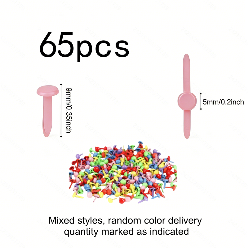 65pcs Colorful Split-Pin Brads - Art Craft Furniture ulasan dan harga